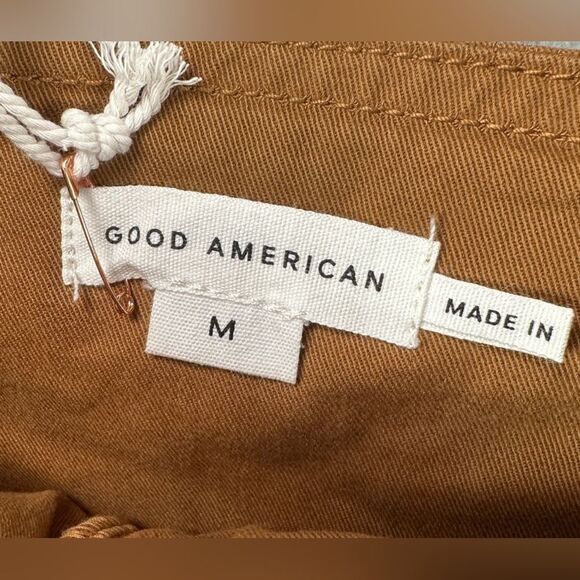 Good American‎ NEW Jumpsuit Womens Medium Brown Lace Up Utility Twill Cargo - Picture 10 of 16